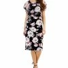 Connected Women's Printed Round-Neck Short-Sleeve Dress