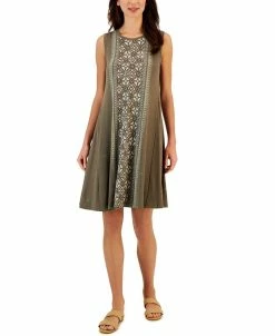 Style & Co Women's Printed Sleeveless Flip-Flop Dress, Created For Macy's