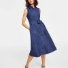 Anne Klein Women's Sleeveless Denim Shirtdress