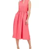Anne Klein Women's Sleeveless Textured Drawstring-Waist Dress