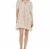 Black Tape Women's Tassel-Tie Button-Front Mini A-Line Dress